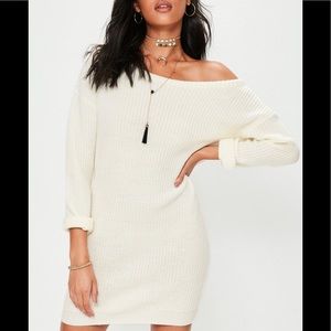 Missguided Off Shoulder Knit Dress
